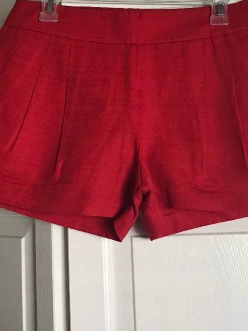 J. Crew Red High-Waist Pleated Women's Shorts